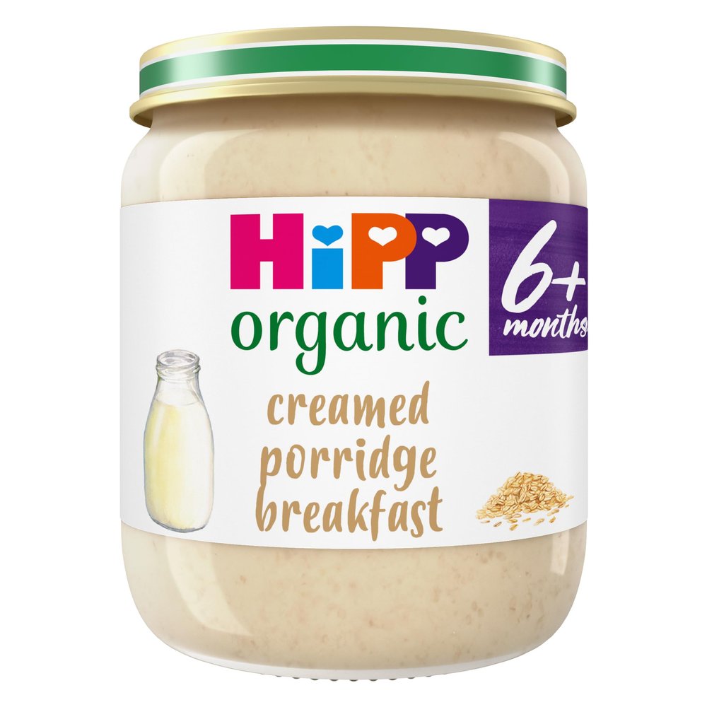 HiPP Organic Creamed Porridge Breakfast Baby Food Jar 6+ Months 125g (Pack of 6)