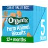 Organix Farm Animal Biscuits, Organic Toddler Snack, 12+ Months, 100 g (Pack of 5) view 1