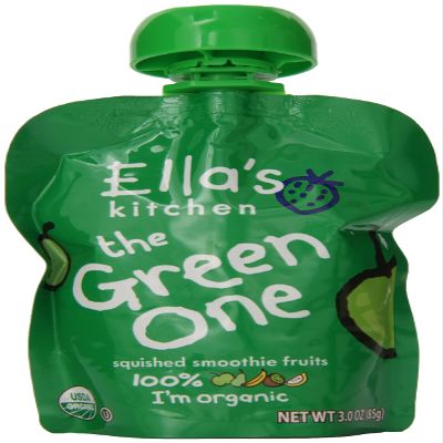 Ella's Kitchen Organic Smoothie Fruits, The Green One, 3 Ounce Pouches (Pack of 7)