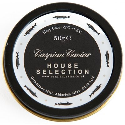 Caspian Caviar House Selection 50g | Premium Siberian Baerii Sturgeon | Rich, Nutty Flavour with Dark Eggs | Malossol Lightly Salted | Specially Selected by Caspian Caviar