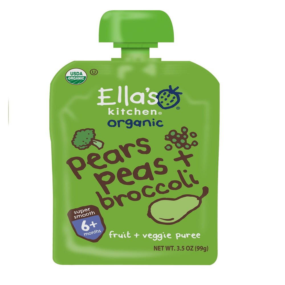 Organic Baby Food, 4+ Months, Broccoli Pears + Peas, 3.5 oz (99 g)
