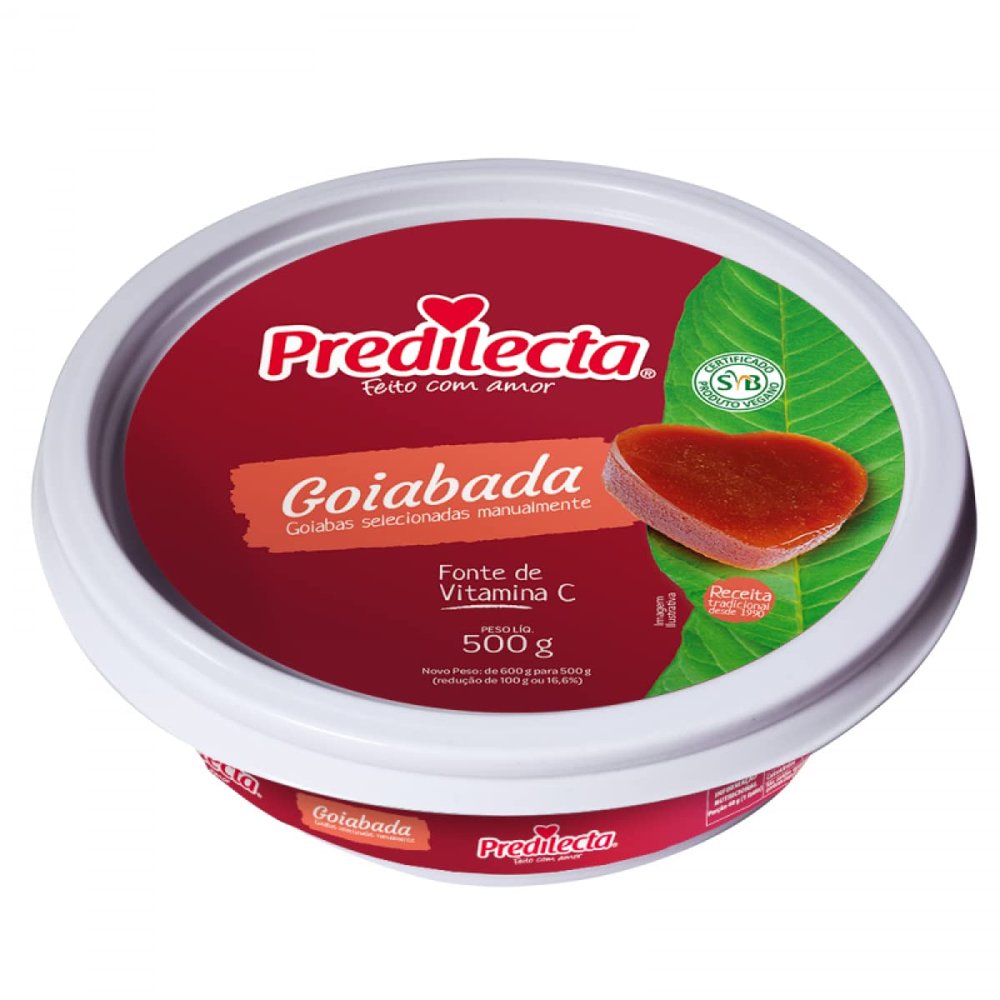Predilecta - Sweet Guava - Guava Paste - - Brazilian Product - Ideal for Desserts or Pastries 600 Grams