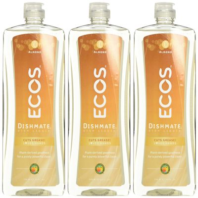 Earth Friendly Products Dishmate Washing Up Almond Liquid 750 ml (Pack of 3)