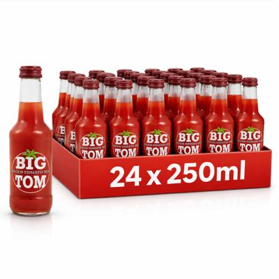 Big Tom Spiced Tomato Juice for Bloody Mary Mix - 250ml Bottles (24 Pack) | Vegan-Friendly Drink