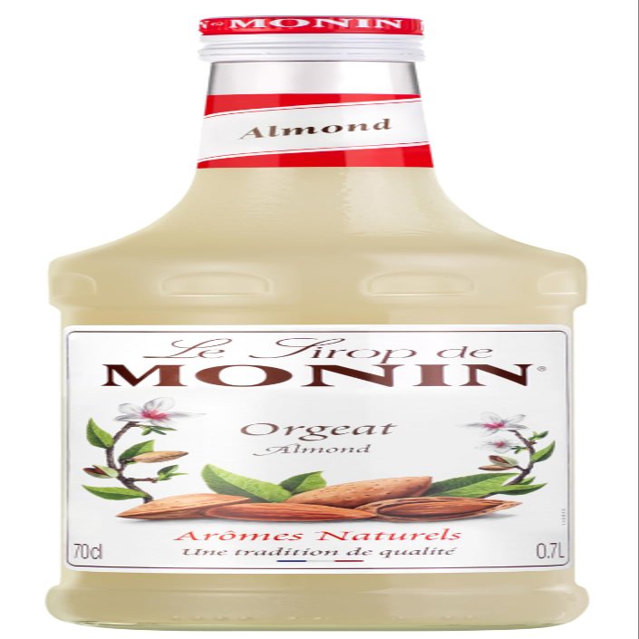 MONIN Premium Almond Orgeat Syrup 700ml for Coffee and Cocktails. Vegan-Friendly, 100% Natural Flavours and Colourings