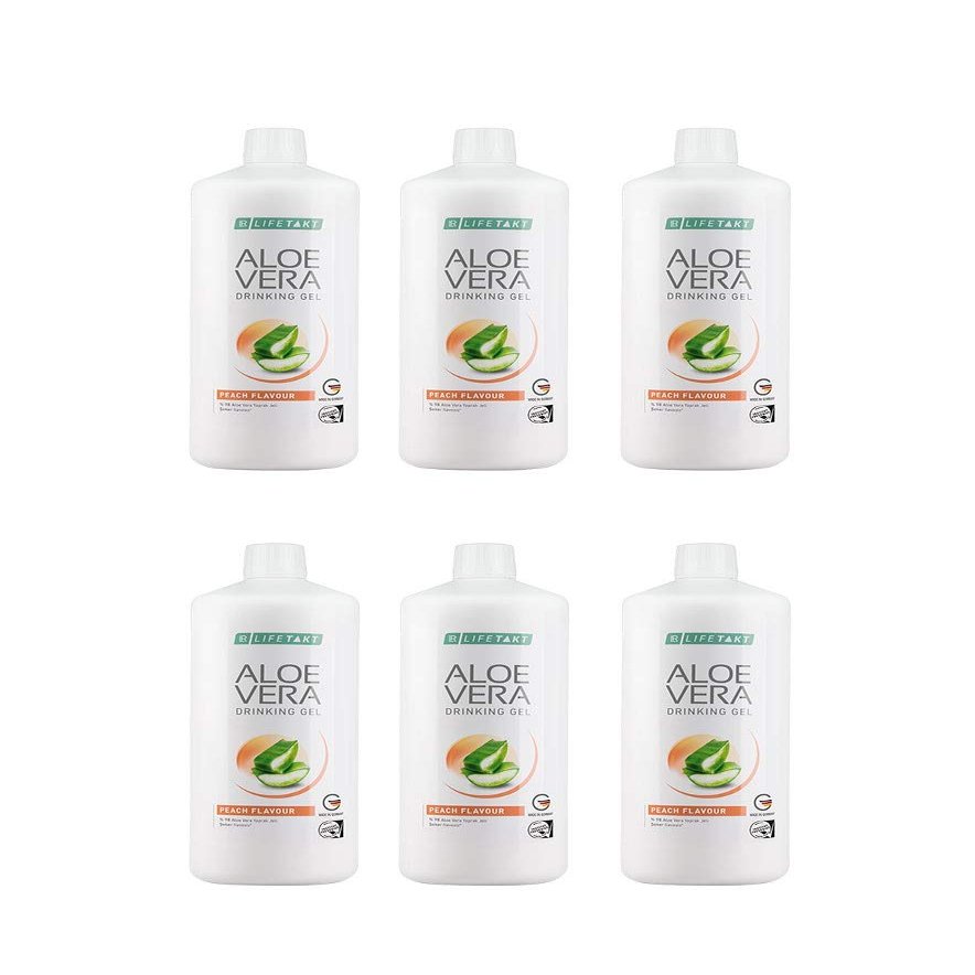 6 x 1 Litre Aloe Vera Drinking Gel Peach