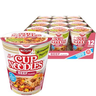 Nissin Cup O Noodles Beef 2.25-Ounce (Pack Of 12)