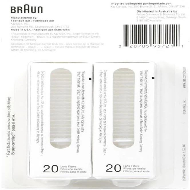 Braun Thermoscan Lens Filter Covers, 20 Pieces