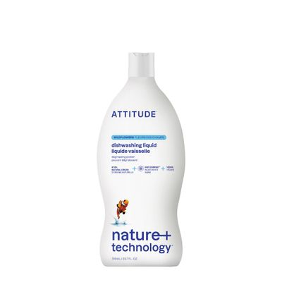 ATTITUDE Washing Up Liquid, EWG Verified, Plant-Based & Vegan Dish Soap, Naturally Derived, Wildflowers Scent, 700 mL