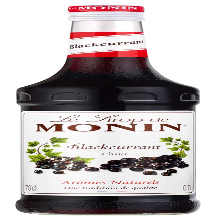 MONIN Premium Blackcurrant Syrup 700ml for Cocktails and Mocktails. Vegan-Friendly, Allergen-Free, 100% Natural Flavours and Colourings. Sugar Syrup
