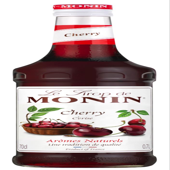 MONIN Premium Cherry Syrup 700 ml for Cocktails and Mocktails. Vegan-Friendly, Allergen-Free, 100% Natural Flavours and Colourings