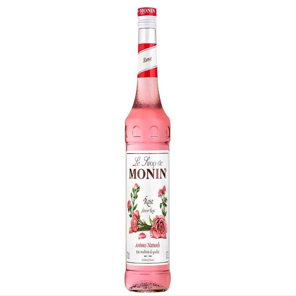 MONIN Premium Rose Syrup 700ml for Cocktails and Mocktails. Vegan-Friendly, Allergen-Free, 100% Natural Flavours and Colourings