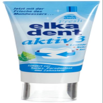 Elkadent "Activ 3" Active 3 Toothpaste, Pack of 6 (6 x 75 ml)