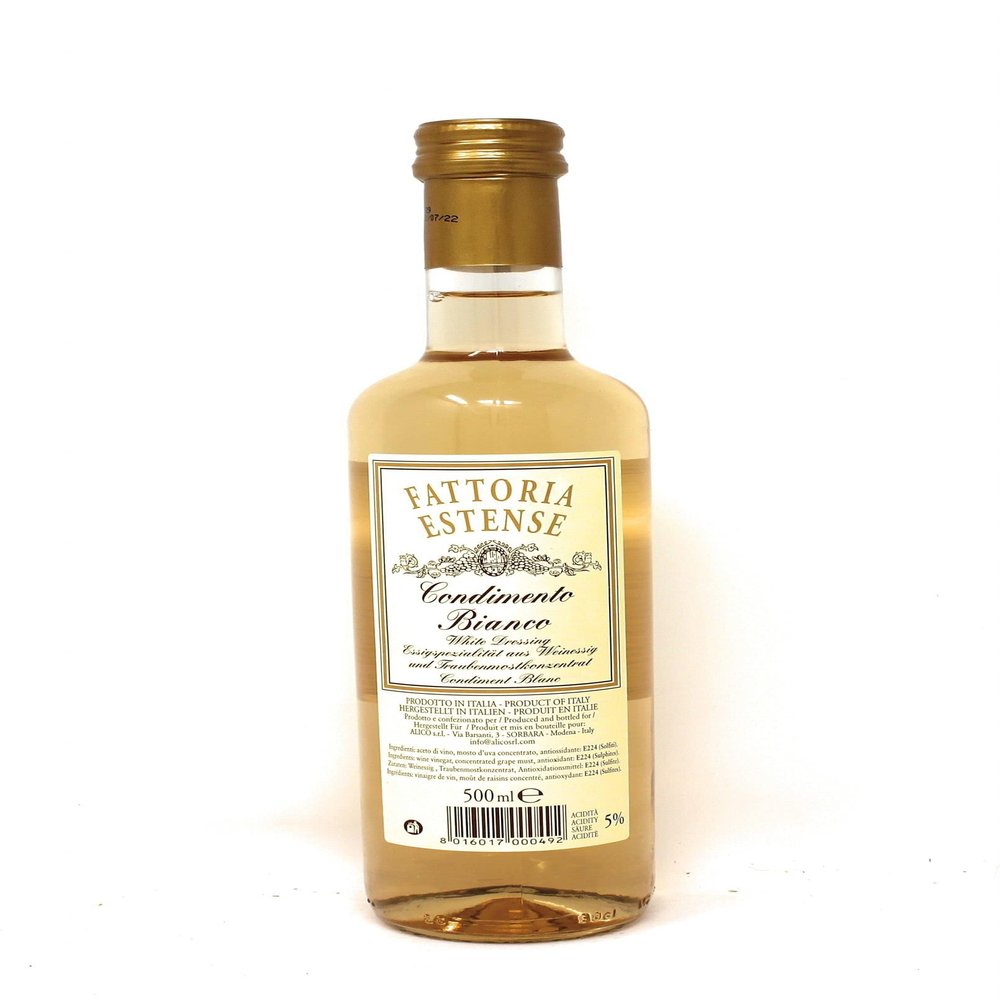 Fattoria Estense Italian Condimento Bianco  Premium White Balsamic Vinegar Dressing 500ml