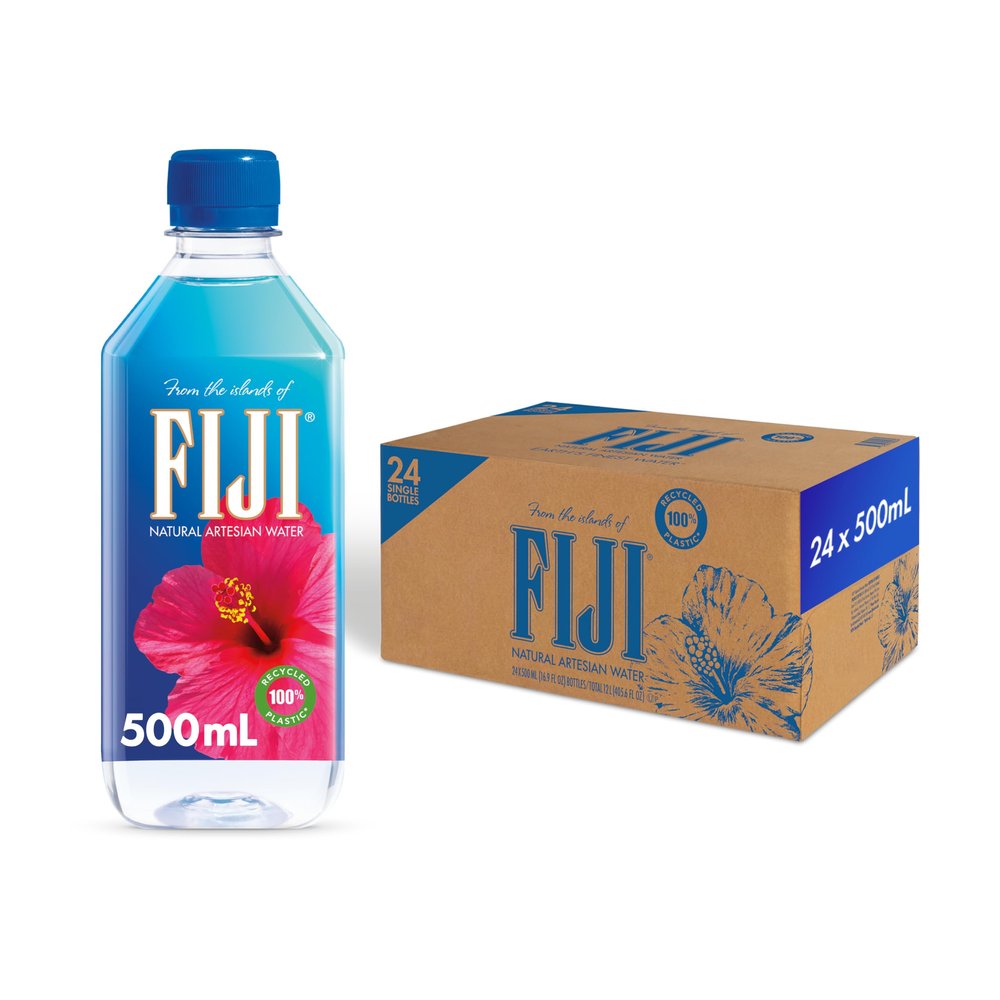 Fiji Water Fiji Natural Artesian Water, 500ML Bottles (Pack of 24)
