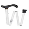 Height Adjustable White Blind Cane with Black Derby Handle view 1