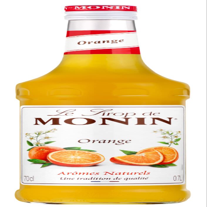 MONIN Premium Orange Syrup 700ml for Cocktails and Mocktails. Vegan-Friendly, Allergen-Free, 100% Natural Flavours and Colourings.