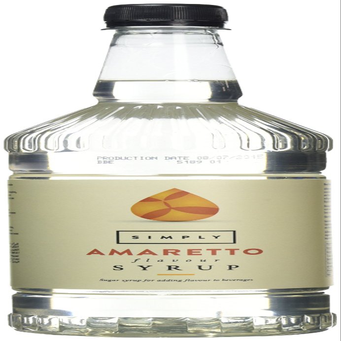 Simply Amaretto Syrup, Vegan & Nut Free Flavoured Syrup for Coffee, Cocktails & Baking (1 Litre)