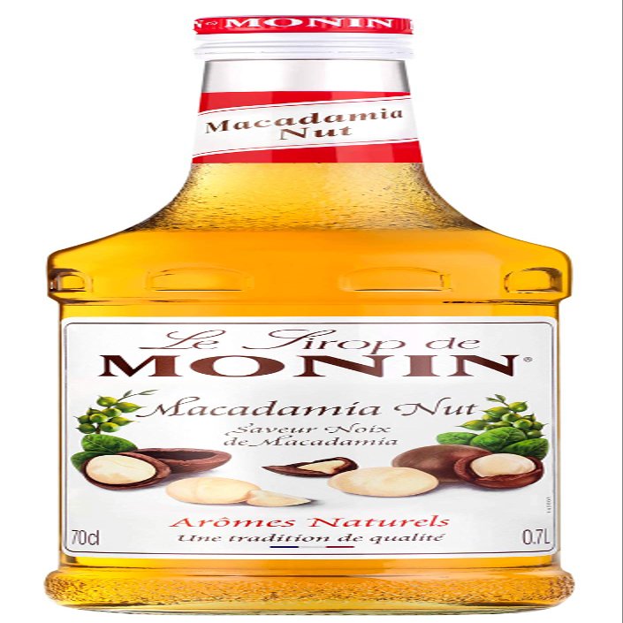 MONIN Premium Macadamia Nut Syrup 700ml for Coffee and Cocktails. Vegan-Friendly, 100% Natural Flavours and Colourings
