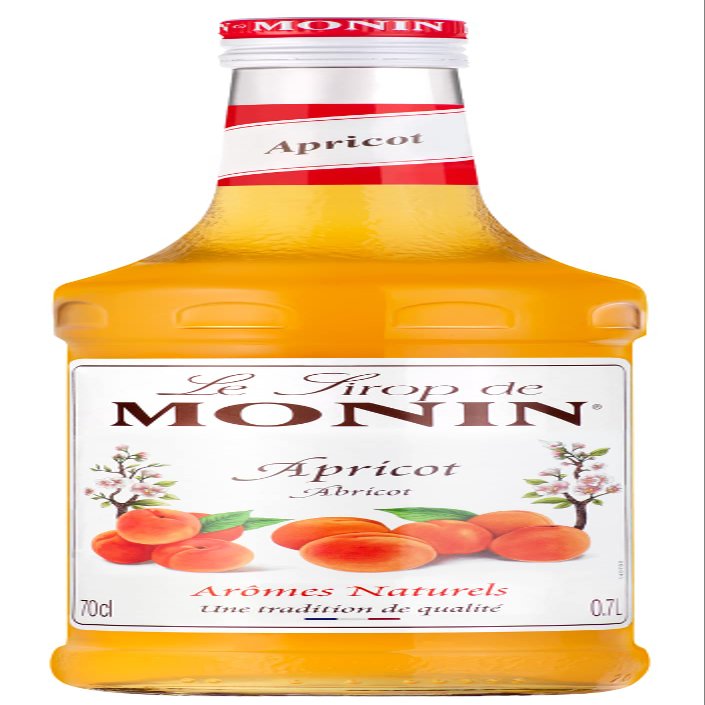 MONIN Premium Apricot Syrup 700ml for Cocktails and Mocktails. Vegan-Friendly, Allergen-Free, 100% Natural Flavours and Colourings. Sugar Syrup