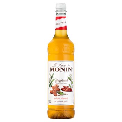 MONIN Premium Gingerbread Syrup 1L for Coffee and Cocktails. Vegan-Friendly, Allergen-Free, 100% Natural Flavours and Colourings
