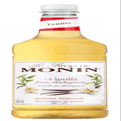 Monin Premium Vanilla Syrup 1L For Coffee And Cocktails. Vegan-Friendly, Allergen-Free, 100 Percent Natural Flavours And Colourings