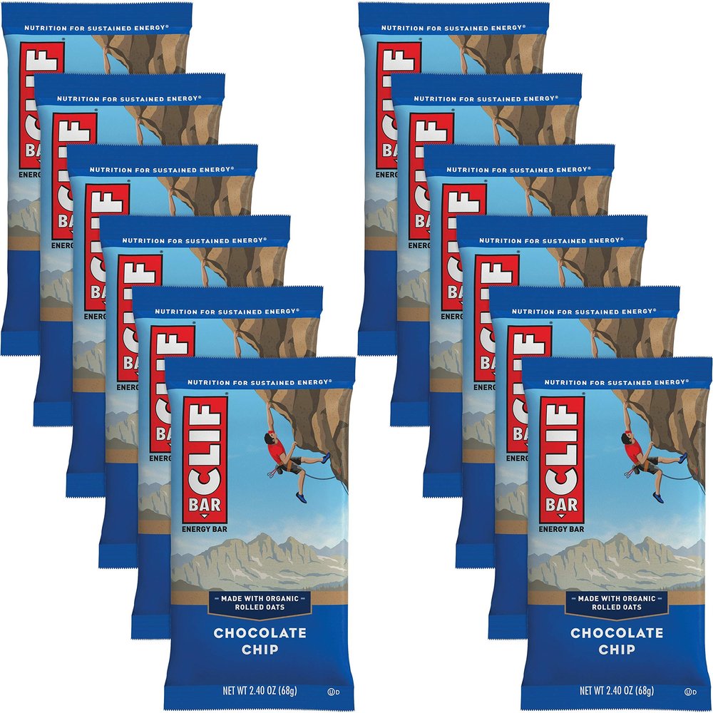 Clif Bar Chocolate Chip Energy Bar Pack of 12 x 68 g