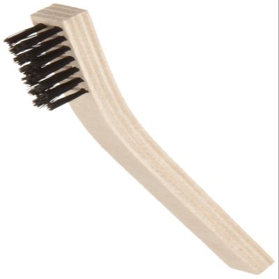 Weiler 44637 0.012" Wire Size, 7-1/2" X 1/2" Block Size, 3 X 7 No. Of Rows, Straight Black Nylon Fill, Wood Block, Small Hand Scratch Brush
