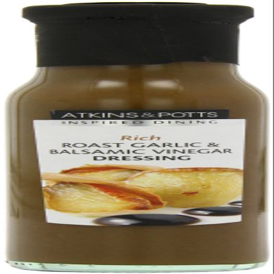 Atkins and Potts Roast Garlic and Balsamic Vinegar Dressing 245 g (Pack of 6)
