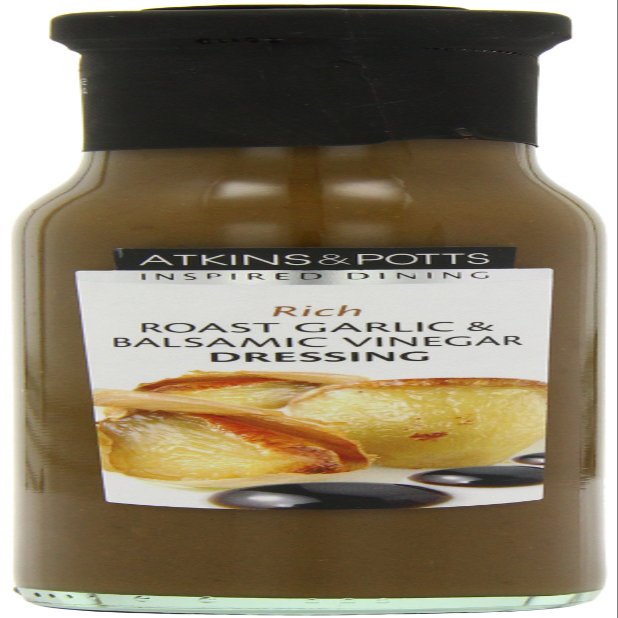 Atkins and Potts Roast Garlic and Balsamic Vinegar Dressing 245 g (Pack of 6)