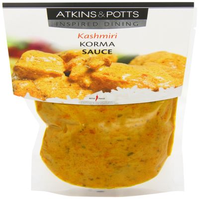 Atkins and Potts Kashmiri Korma Sauce 350 g (Pack of 6)