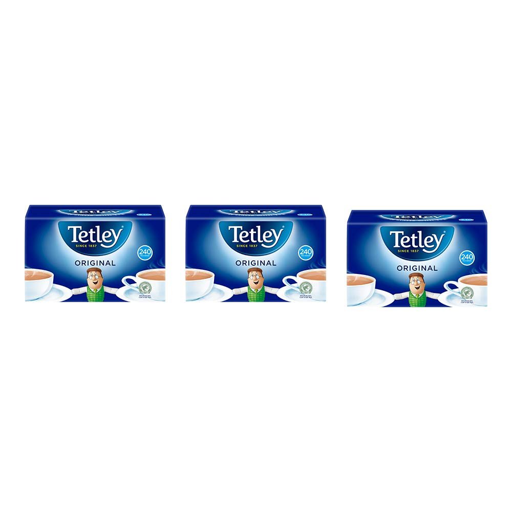 Tetley Original Black Tea Bags - Full Flavoured British Brew - Perfect for Breakfast or Anytime - Rainforest Alliance Certified - 240 Teabags (3x80 Pack)