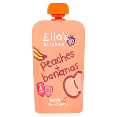 Ella's Kitchen, Stage 1 From 4 Months Organic Peaches and Bananas ,120 g, (Pack of 7)