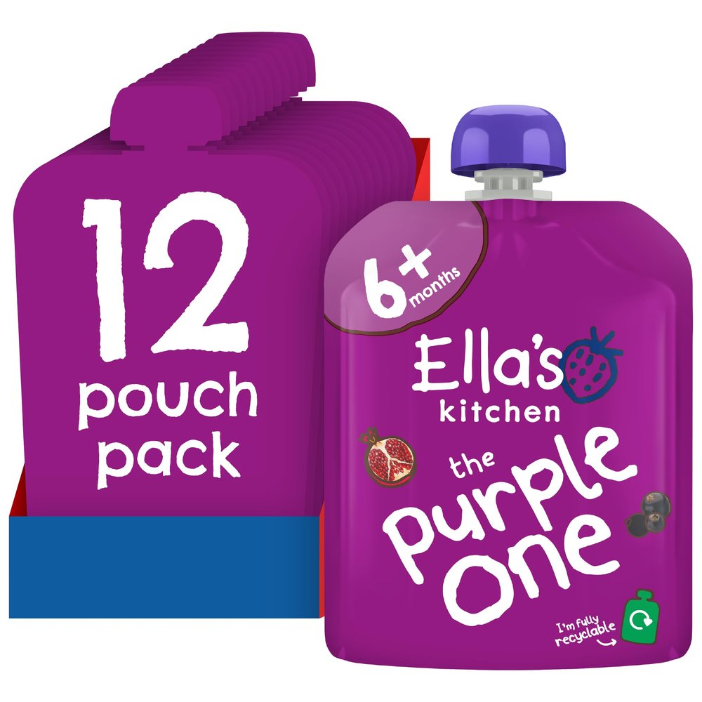 Ella's Kitchen The Purple One Organic Smoothie Fruits, 90g (Pack of 12)