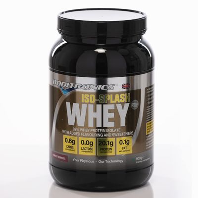 Boditronics 908g Iso Splash Whey Protein for 100% Isolate Whey Protein Take Post Workout Protein Shake with Zero Sugar Zero Fat (Forest Berries)