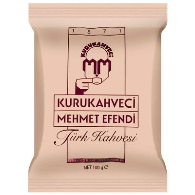 KURUKAHVECI MEHMET EFENDI Turkish Coffee, Arabica Beans, Roasted Ground,Rich Aroma, Fresh, Medium to Heavy-bodied, Original Taste Since 1871 (3.52 OZ / 100 Gr)