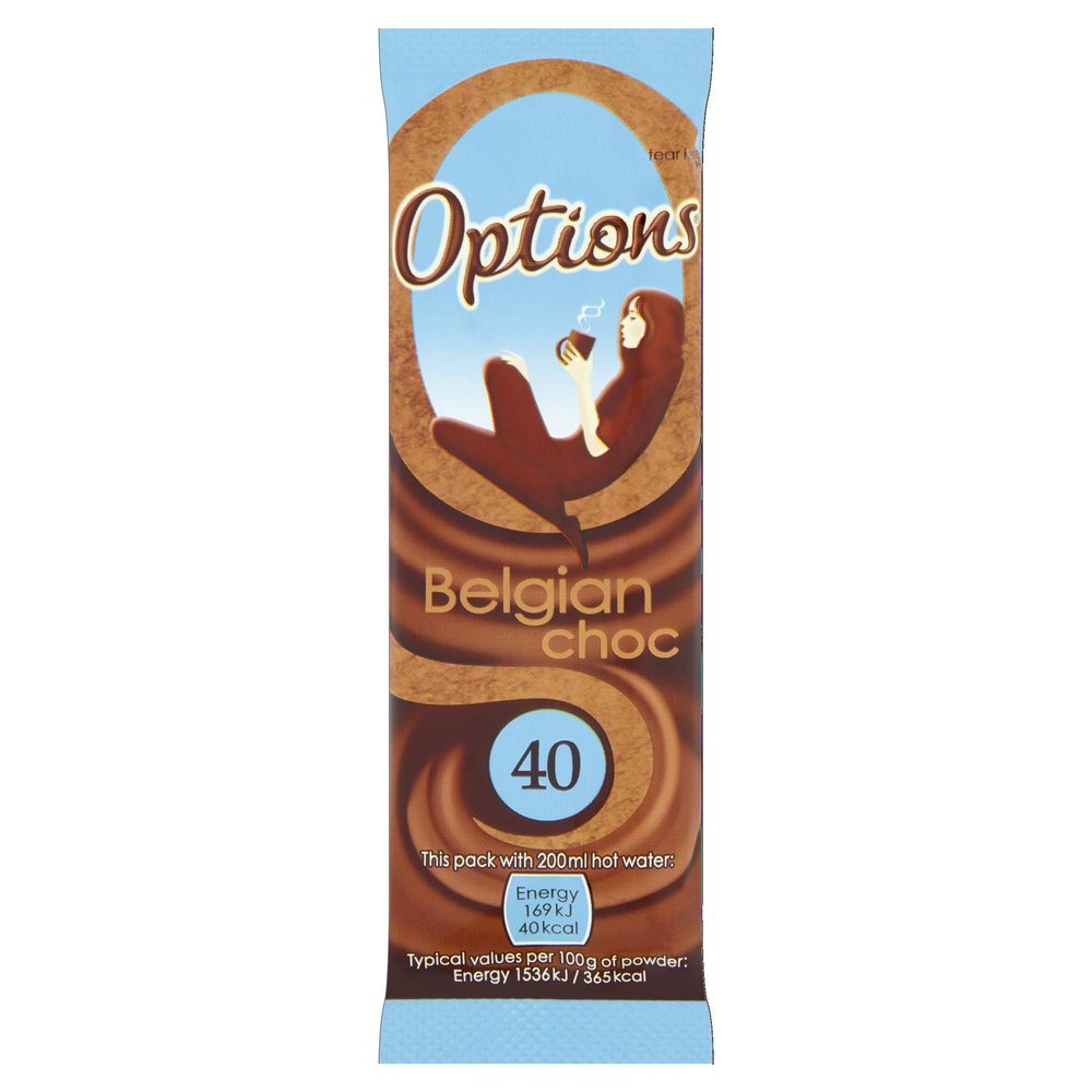 Options Belgian Hot Chocolate Sachet, 30 x 11g