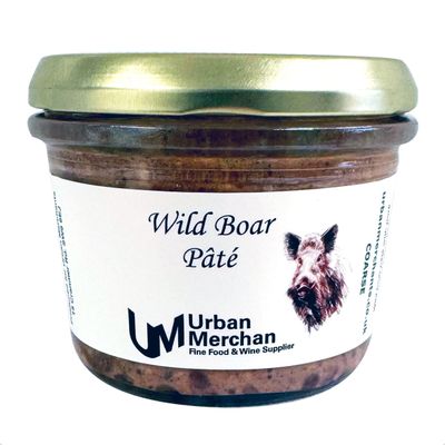 Wild Boar Pate From Urban Merchants, Gourmet French Pate, Ideal Accompaniment For Cheese, Charcuterie, Crackers, Pickles And Chuntneys, 180g Glass Jar