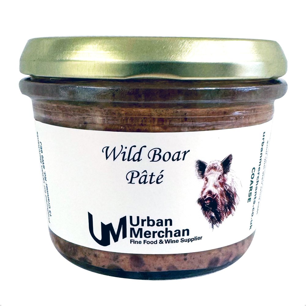 Wild Boar Pate From Urban Merchants, Gourmet French Pate, Ideal Accompaniment For Cheese, Charcuterie, Crackers, Pickles And Chuntneys, 180g Glass Jar