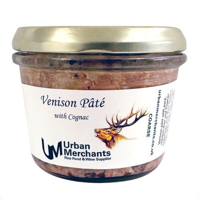 Venison Pate With Cognac From Urban Merchants, Gourmet French Pate, Ideal Accompaniment For Cheese, Charcuterie, Crackers, Pickles And Chuntneys, 180g Glass Jar
