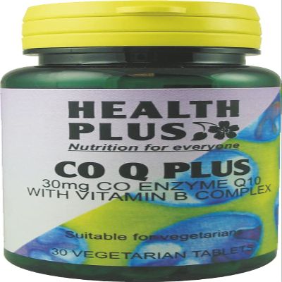 Health Plus Co Q Plus Energy and Antioxidant Supplement With B Vitamins - 30 Tablets
