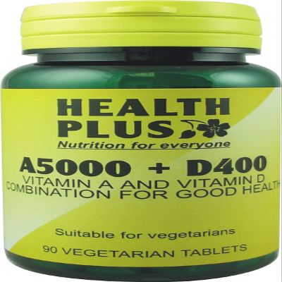 Health Plus A5000 + D400 : Vitamins A & D : 90 tablets