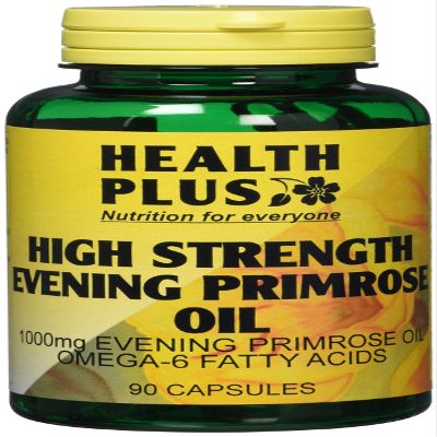 Health Plus High Strength Evening Primrose Oil 1000mg Omega-6 Supplement - 90 Capsules