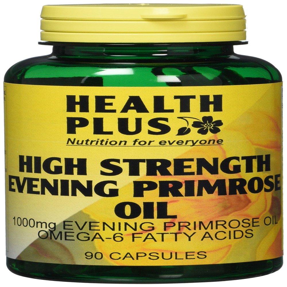 Health Plus High Strength Evening Primrose Oil 1000mg Omega-6 Supplement - 90 Capsules