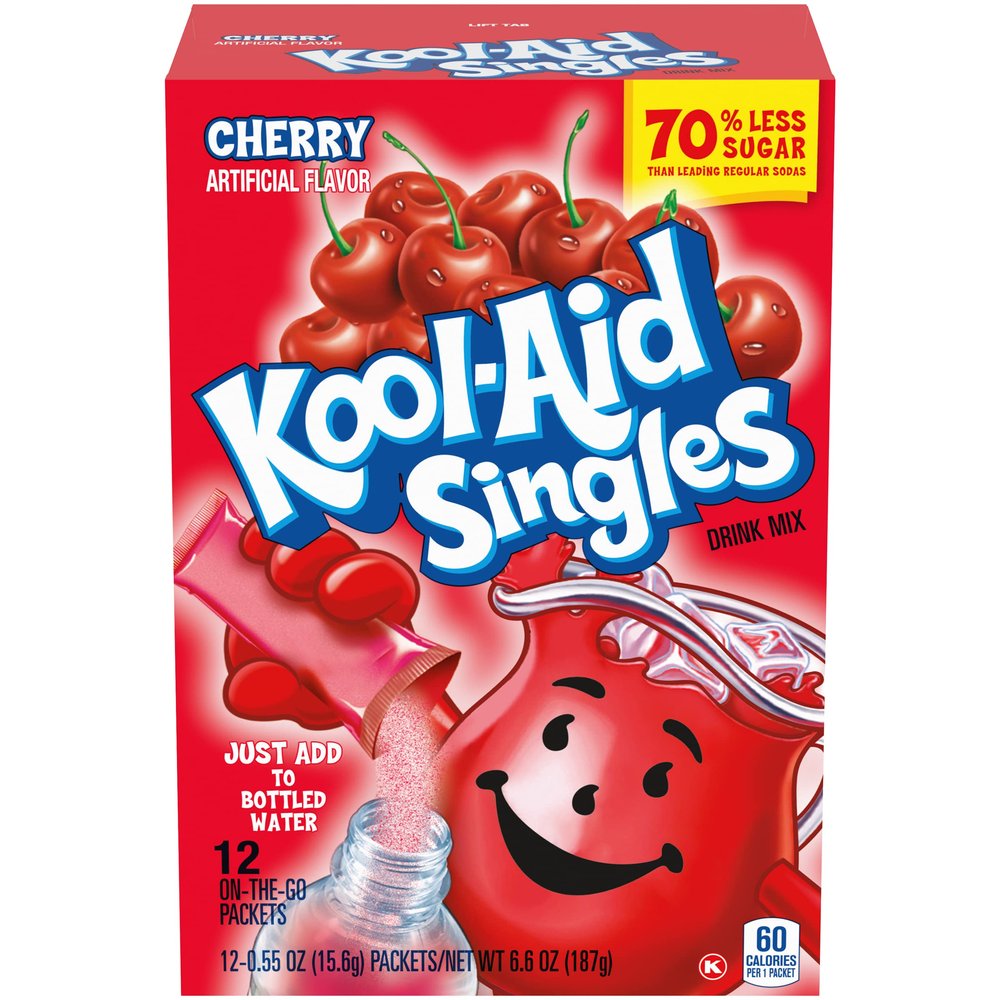 Kool-Aid Singles Cherry (For 16.9-Ounce Bottles), 12-Count Packets (1 Box))