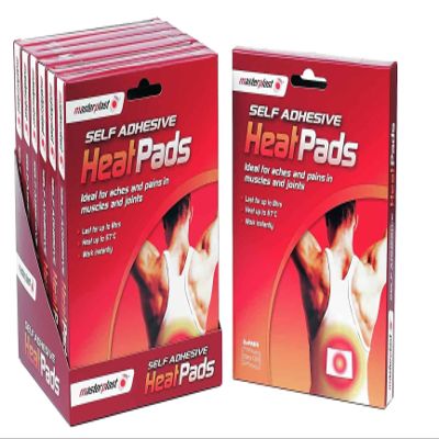 Masterplast Self Adhesive Heat Pads relieves Aches Pains Pack, White, 10x13 cm (Pack of 2)