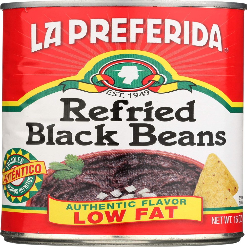 La Preferida Authentic Flavour Low Fat Black Refried Beans 454 g