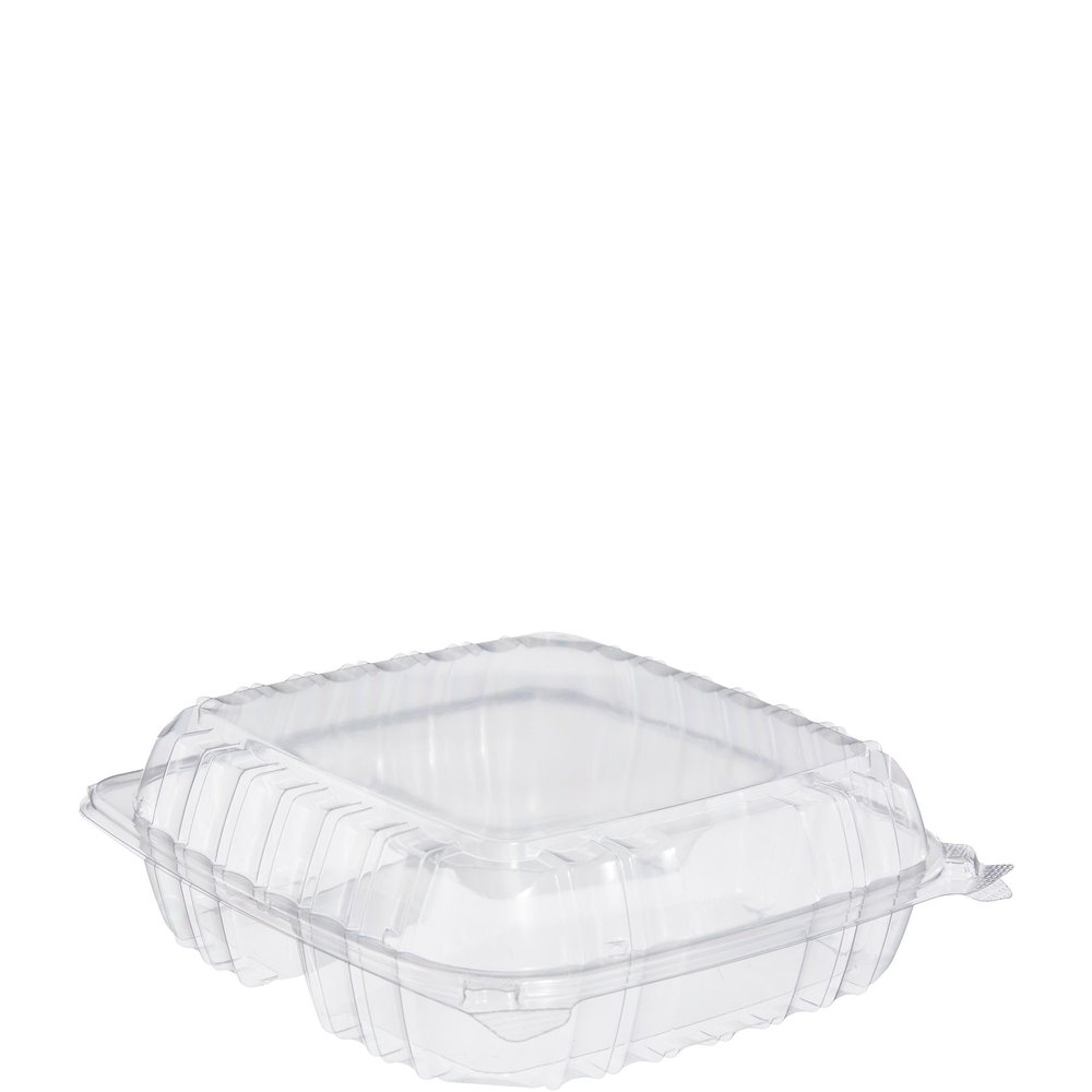 Dart C95PST3 OPS Lg Clear 3 Comp Hinged Container, 8.9 X 9.4 in (Case of 200)