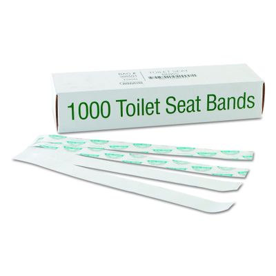 Bagcraft 300591 Sani/Shield Printed Toilet Seat Band, Paper, Blue/White, 16" Wide x 1-1/2" Deep (Case of 1000)