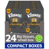 Kleenex Extra Large Soft Facial Tissues, 24 Compact Tissue Boxes, 1056 Tissues (24 Boxes) - 100% Recyclable Packaging view 1